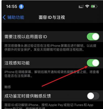 绥化苹果14维修网点分享iPhone14注视感知功能有什么用 